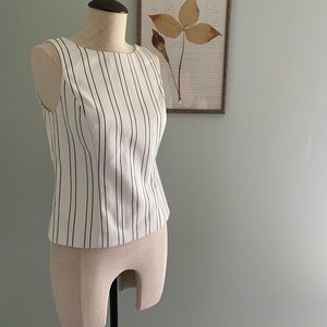 White House Black Market Stripe Sleeveless Blouse